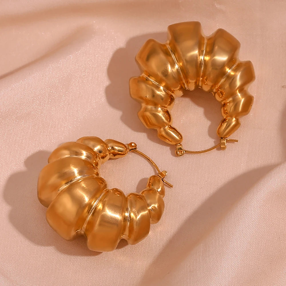 Oversized Textured Hoop Earrings