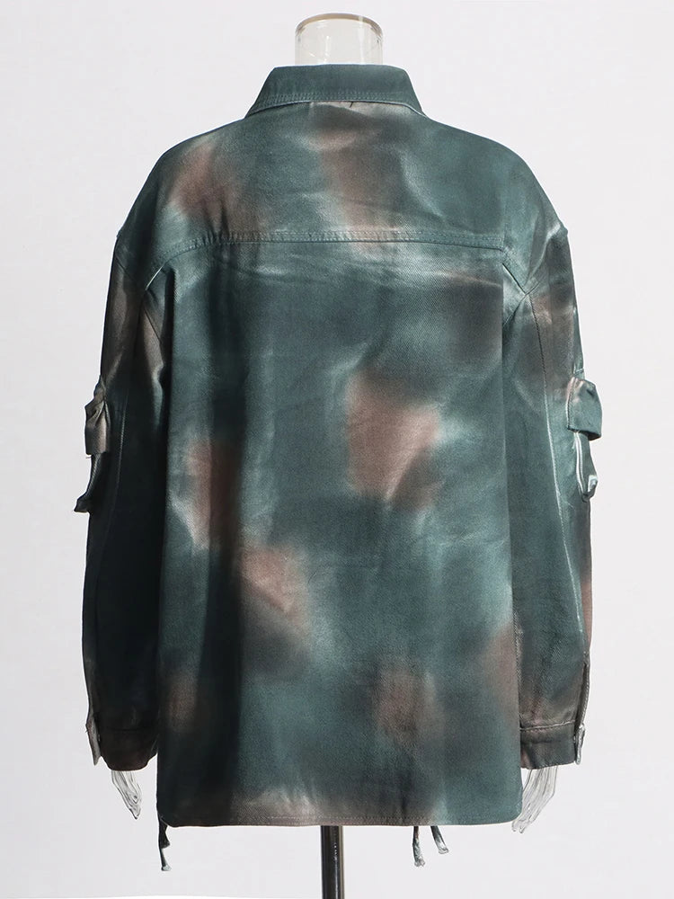 Camouflage Patchwork Denim Jacket