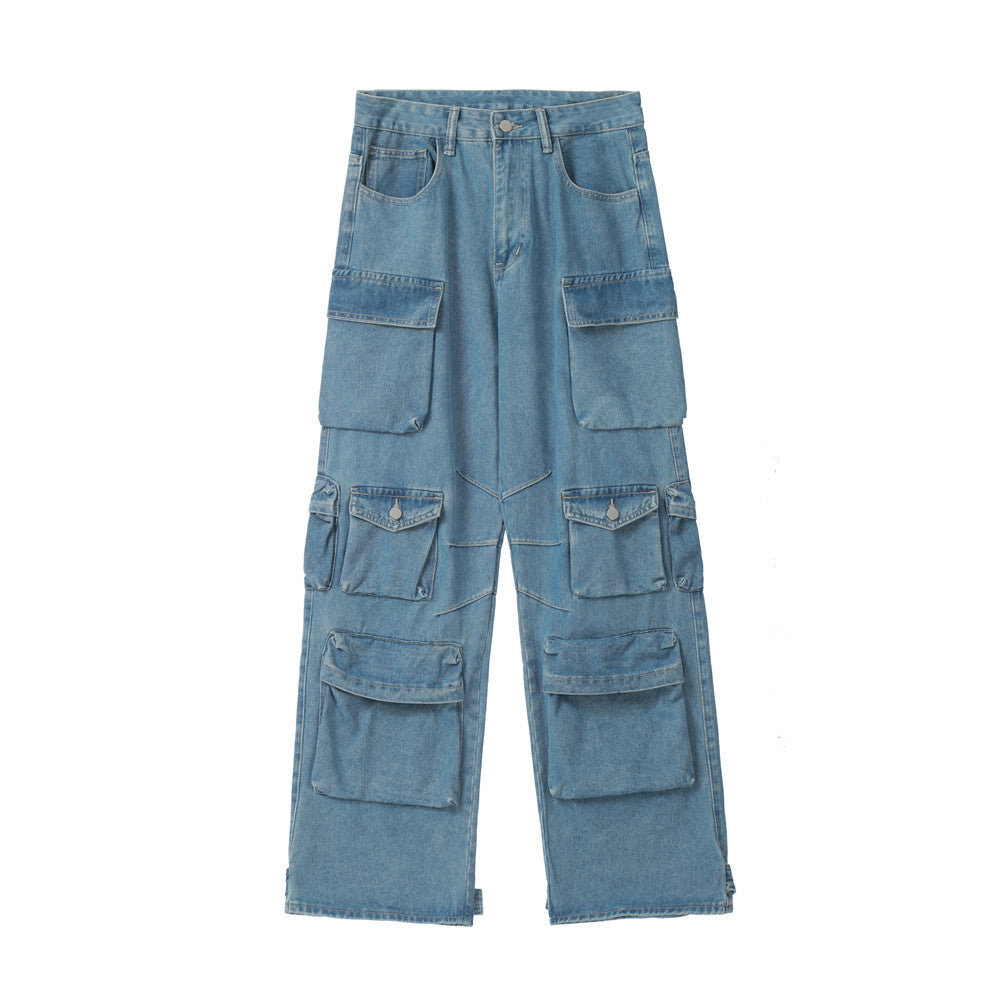 Multi Pocket Straight Barrel Jeans