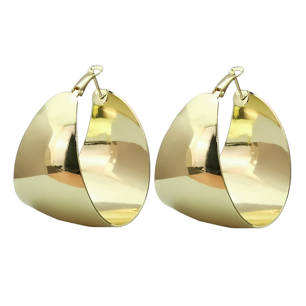 Wide Chunky Hoop Earrings