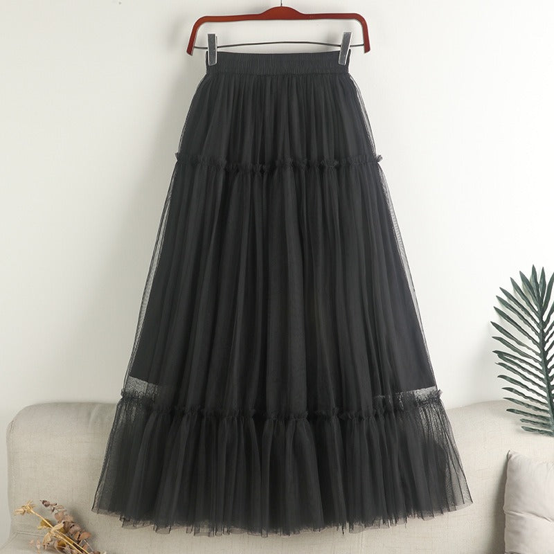 Tulle A Line Midi Skirt