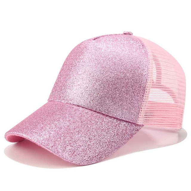 Glitter Ponytail Trucker Cap