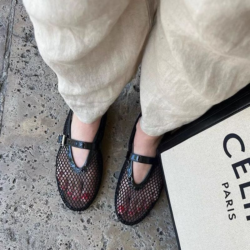 Fish Mesh Ballet Flats