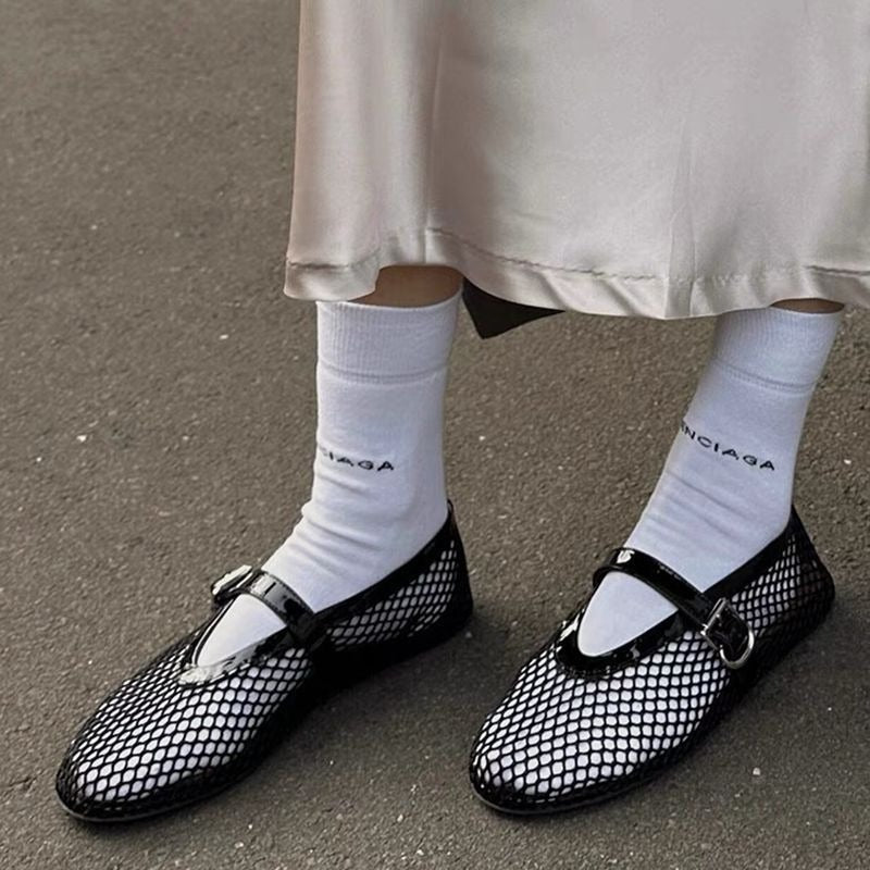 Fish Mesh Ballet Flats