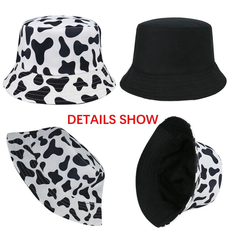 Reversible Cow Pattern Bucket Hat