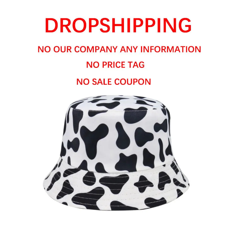Reversible Cow Pattern Bucket Hat
